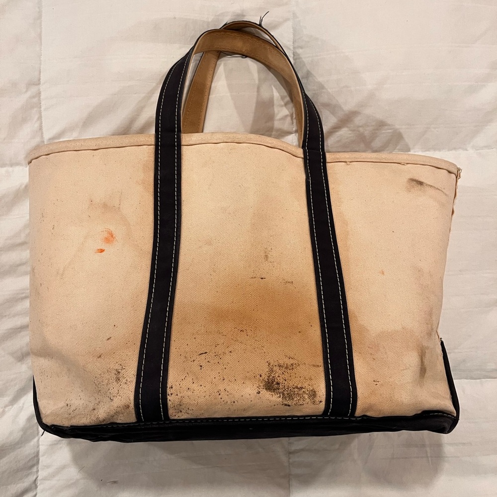Thrashed L.L. Bean Tote Canvas/Navy